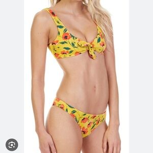 Tori Praver Yellow Floral Bikini